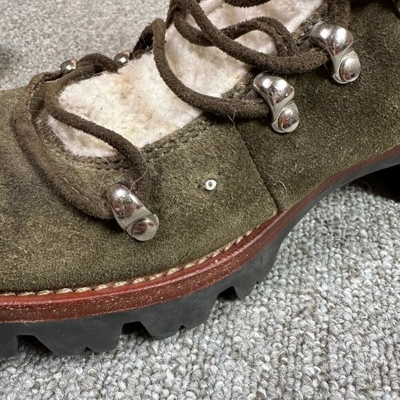 Jeffrey Campbell Culvert Mountaineering Olive Green Suede & Sherpa Boot Sz 10 - Picture 8 of 8